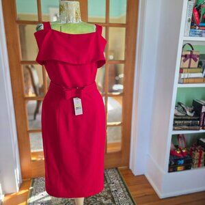 NWT Nanette Lepore “Red Riding Hood” Belted Bow Dress, Size US 4